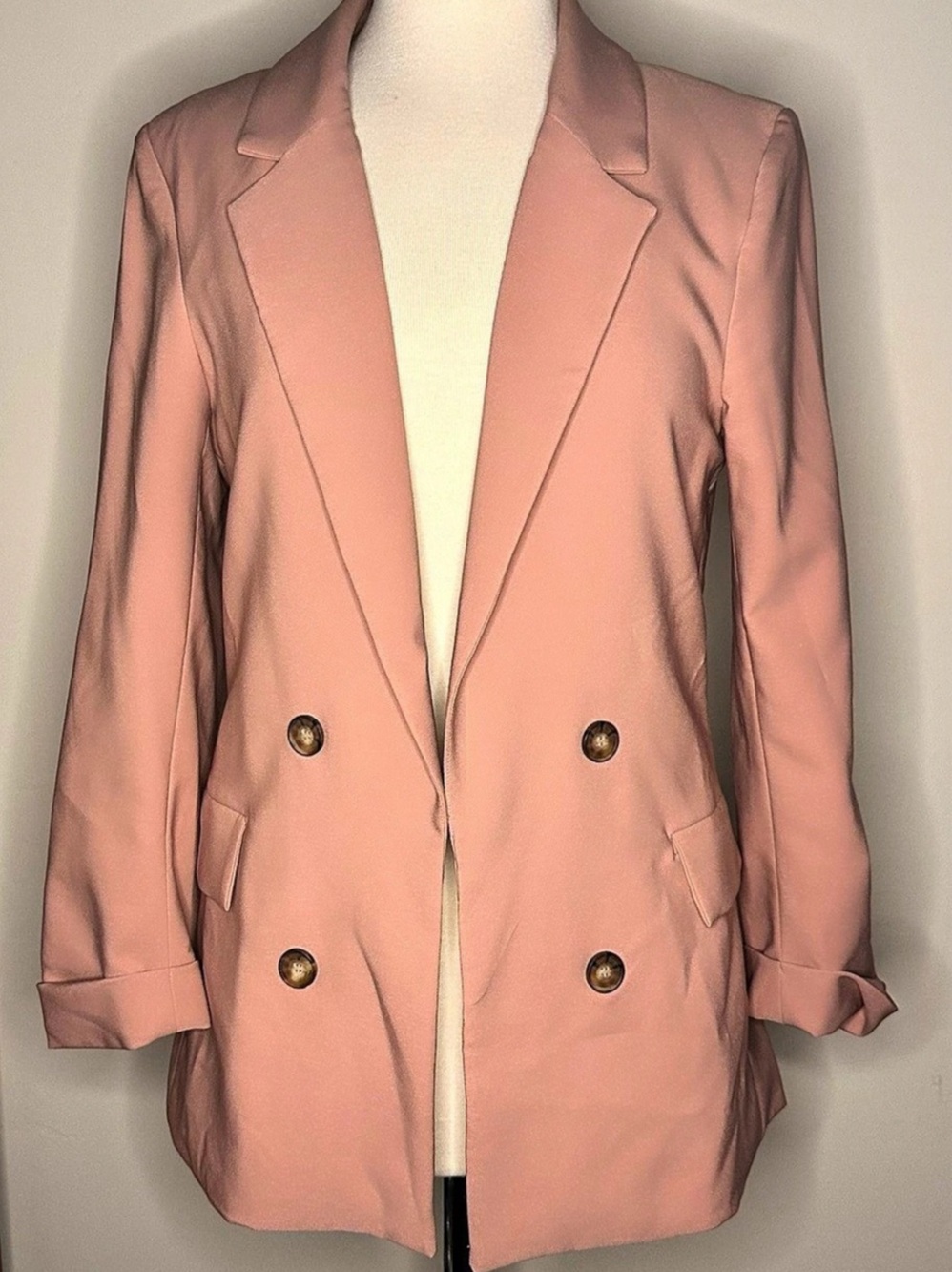 Love Tree Double-Breasted Blazer in Pink Size Medium Like New